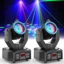 2-Pack Mini Moving Head Light,30W LED Stage Lighting with Remote Control  Dot Beam/Pattern/Starry Sky Effects for Weddings, DJs, Disco, Church & Bar
