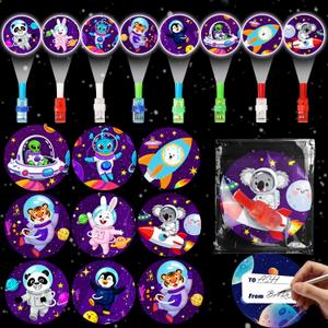 24Pack Valentines Day Gifts for Kids Classroom, LED Finger Lights with Valentine Day Cards for Kids and Packing Bags, Light-Up Toys for School Classroom Exchanges & Valentines Day Party Favors