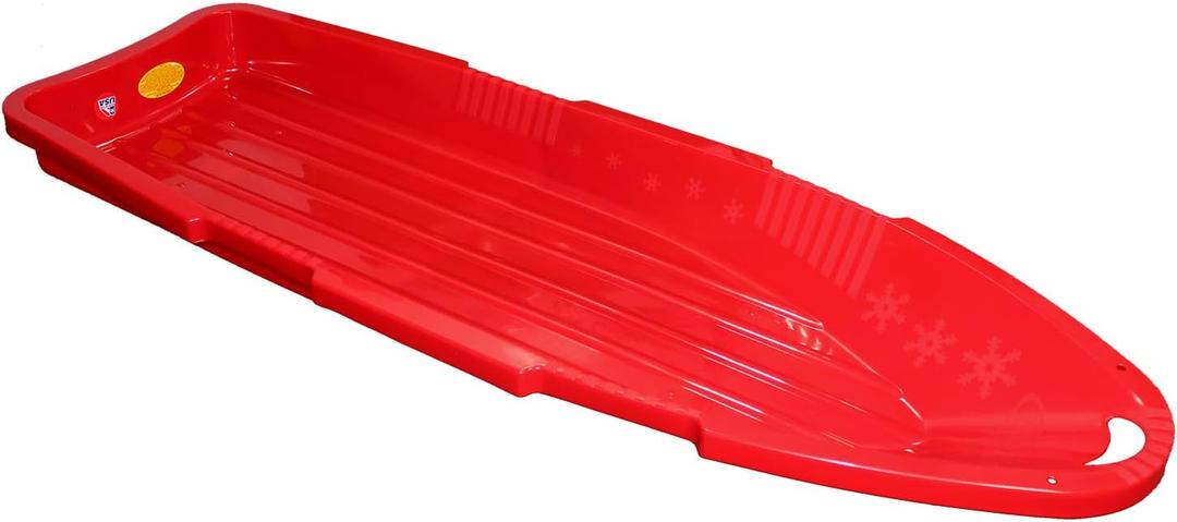 ESP 48" Sno Cruiser Toboggan – Two-Rider Sled – Tough Polyresin, Diamond-Polished Bottom – Red