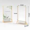 Acrylic Table Numbers Wedding 4x6 Vertical 4 Pack, Acrylic Table Card Holder Gold, Clear Menu Holder for Table Top, Restaurant Retail, Paper Holder, Photo Frame (4x6 - Vertical)