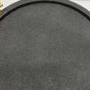 American Atelier Round Serving Tray- Large Decorative Platter w/Carry Handles in Gorgeous Leatherette Finish Perfect for Food, Drinks, Ottoman or Centerpiece, Gray/Green, 1630071, 17''