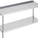 VEVOR 24 x 72 x 36 Inch Stainless Steel Work Table, Commercial Food Prep Worktable Heavy Duty Prep Worktable, Metal Work Table with Adjustable Height for Restaurant, Home and Hotel