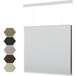 MYshade Top Down Bottom UpTDBU Cellular Shades, 1.5 inch Cordless Blackout Honeycomb Pleated Blinds for Windows Home Bedroom Office, Light Control, Thermal Insulated, 24" W x 64" H, White