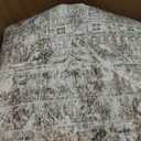 FMFUNCTEX 8x10 Washable Area Rug Brown Vintage Neutral Distressed Large Non Slip Carpet for Living Room Bedroom Soft Low Pile Indoor Mat Retro Floral Throw Rug for Dining Room Kitchen Office Nursery