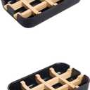 2 Pack Bamboo Fiber Soap Holder and Soap Dish Combination for Bathroom Bar Soap Holder Sink Deck Bathtub Shower Tray (Black)