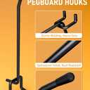 INCLY 60 Pack 2/4/6 Inch Black Pegboard Hooks, 1/4" Heavy Duty Peg Board Shelving Hooks Accessories, Peg Board Tool Hangers Fit for 1/4" Pegboard Hanging Tools Garage, Craft Organizing, Kitchen, Store