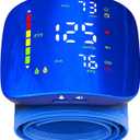 Rechargeable Wrist Blood Pressure Monitor for Home Use, Automatic BP Machine with LED Display, Dual Users ×120 Memory, OneButton Operation & Adjustable Cuff, Portable Carrying Case Included