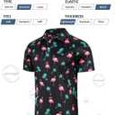uideazone Mens Polo Shirts Short Sleeve Dry Fit 3D Print Moisture Wicking Funny Golf Shirt (Medium, Flamingo#b)