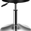 QiCheng&LYS Round Office Stool Chair - Adjustable Height Sit Stand Stool, 360 Swivel, Black