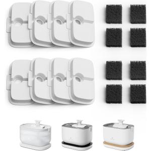 PETLIBRO Replacement Filters for Dockstream Cat Water Fountain PLWF106/PLWF116/PLWF115/PLWF105/PLWF005, 4 Months Set of Replacement Filters for Ultra Quiet Cat Fountain, 8 Count for Pet Water Fountain (White)