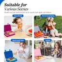 2 x QCQHDU Bento lunch Box for Kids-4 Compartment1300ml Heated Lunch Containers for AdultsSchool,Work,Picnics with Sauce Vontainers,Microwave & Dishwasher & Freezer Safe,BPA-Free(Blue)