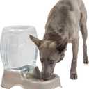 Petmate Pet Cafe Cat and Dog Water Dispenser - Water Bowl for Cats and Dogs, USA Made, 3 GAL, Pearl Tan