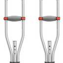 Lightweight Aluminum Crutches for Adults & Kids Detachable 2-in-1 Design for Easy Travel & Storage, Height Adjustable Fits 4'6" to 6'6", Pair of Underarm Crutches with Padded Cushions & Non-Slip Tips