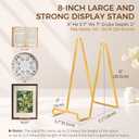 Plate Holder Easel Display Stand - 8 inch Metal Plate Stands for Display - Tabletop Picture Stand - Gold Iron Easels for Display Pictures | Photo Frames | Book | Decorative Plates | Plaque - 3 Pack