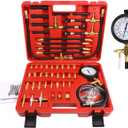 BETOOLL Pro Fuel Injection Pressure Tester Kit Gauge 0-140 PSI with 9.49, 7.89, 6.30 Fuel Line Fittings