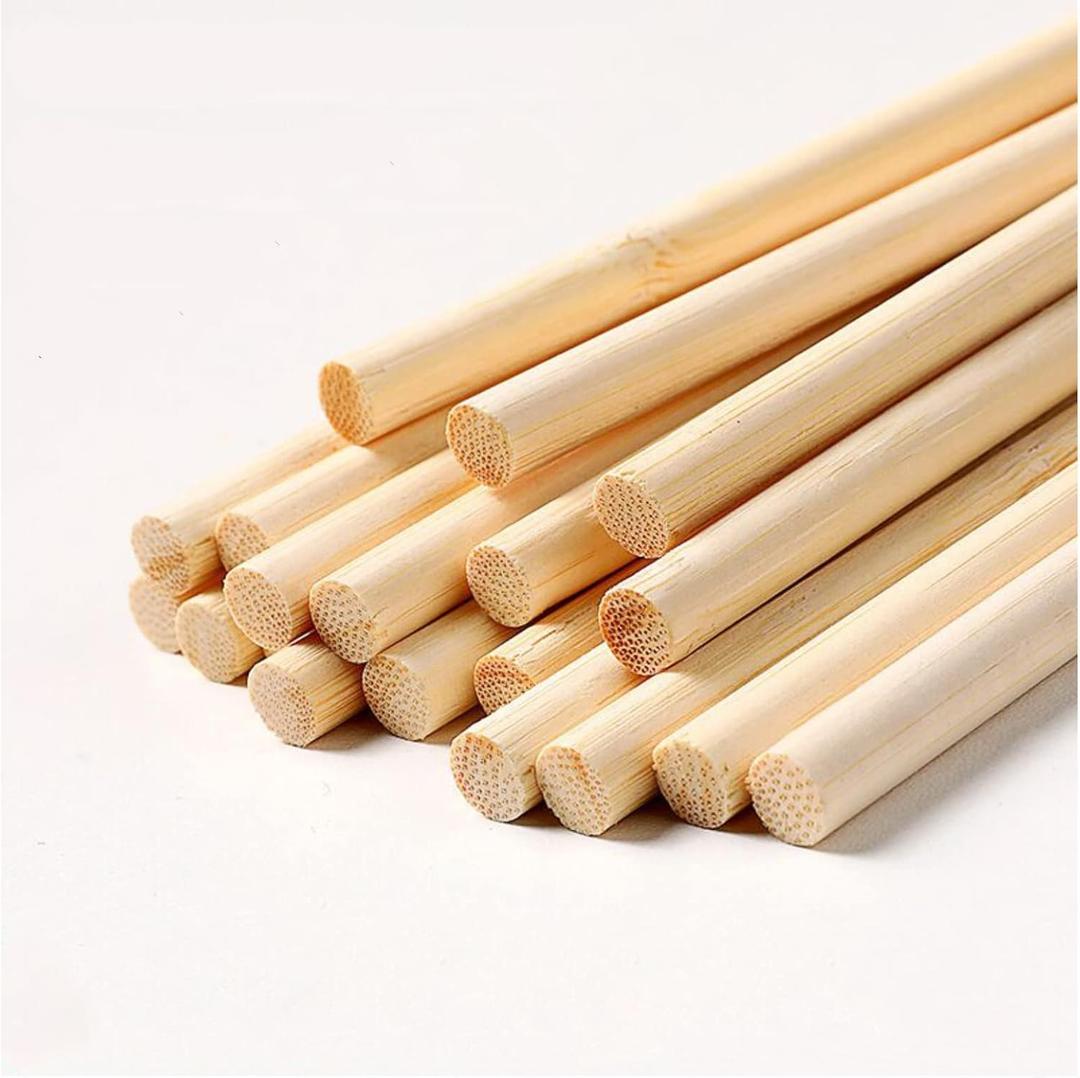 Dtmasao 10 PCS Dowel Rods Wood Sticks Wooden Dowel Rods - 3/8 x 36 Inch Unfinished Bamboo Sticks - for Crafts and DIYers