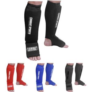 Combat Sports Shin & Instep Padded Guards, Elastic, Impact-Absorbing Shin Guards with Snug Support, Ideal for MMA, Muay Thai, and Martial Arts, Washable MMA Gear for Men and Women (Medium, Black)