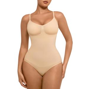 FeelinGirl Shapewear Tummy Control for Women Seamless Body Sculpting Bodysuits Thong Body Shaper Skin XS-S