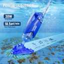 Cordless Pool Vacuum for Above Ground & Inground Pools, 18.5GPM Suction with 2 Brush Heads for Leaves, Debris, with Telescopic Pole Back-Friendly Cleaning, Hot Tub Spa Handheld Cleaner (Blue)