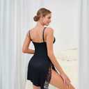 2 x dream love Women's Lingerie Sexy Nightwear Spaghetti Strap Nightgown Babydoll Chemise S-XXL (02-black)