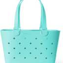 Simple Modern Large Beach Bag | Waterproof Getaway Rubber Tote with Zipper Pocket for Travel, Pool, Boat, Groceries, Sports | Ocean Water, Extra Large