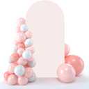 bricia Wedding Arch Backdrop Stand Cover, 7.2FT Double Sided Stretchy Arch Cover Fitted Wedding Birthday Party Banquet Decoration (Blush Pink)