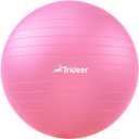 Trideer Extra Thick Yoga Ball Exercise Ball, 5 Sizes Gym Ball, Heavy Duty Ball Chair for Balance, Stability, Pregnancy, Quick Pump Included (Pink)