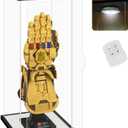 NONEMEY Clear Acrylic Display Case with Remote Control Light for Lego 76191 76223Dustproof Model Showcase Organizer Box, Display Case for Collectibles (5.9x7x14.5inch, 15x18x37cm)
