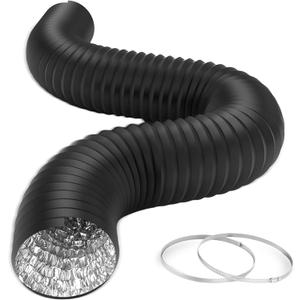 HealSmart 6" 8 Ft Aluminum Ducting Flexible, Heavy-Duty Four-Layer Protection with 2 Duct Clamps, Dryer Vent Hose for Heating Cooling Ventilation and Exhaust Fan
