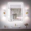 BEAUTYPEAK 24"x30" LED Bathroom Mirror with Lights, Backlit + Front Lit, Anti-Fog, Lighted Bathroom Mirror for Wall, HD Shatterproof Tempered Glass, Dimmable, Memory Function (Horizontal/Vertical)