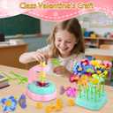 weirtoya Flower Bouquet Craft Kit, DIY Arts and Crafts for Kids 4-6-8, Girls Toys 4-6-8 Flower Making Activity Toy Set for Toddler and Kids, Birthday Gifts for 4 5 6 7 8 Year Old Girls（Purple)