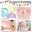 2 x Pastel Balloon Arch, Rainbow Balloon Arch Kit with 18/12/5 inch Macaron Pink Yellow Purple Orange Teal Blue Gold Latex Balloon for Birthday Baby Shower Wedding Pastel Party Decorations