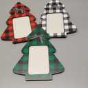 3 Pcs Christmas Picture Frame 4 x 6 Tabletop Wooden Xmas Tree Plaid Photo Table Frames Merry Christmas Decorative Wood Display for Home Winter Party Decoration Indoor Holiday Gift Office Desk Shelf