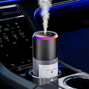 Klomsuw Car Air Freshener,Smart Car Air Freshener, car Diffuser with 150 ML (5oz) Capacity Multi-fragrance,RGB Music Syncing Light, Auto On/Off(Lavender)