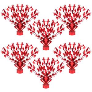Hoteam 6 Pcs Metallic Graduate Cap Gleam Table Centerpiece Party Supplies Graduation Party Decorations 2025 Graduation Cap Decorations for College High School Congrats Grad(Red)