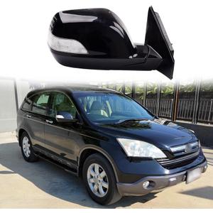 Car Side Mirror Fit for 2007 2008 2009 2010 2011 HONDA CRV CR-V RE1 RE2 RE4 Passenger Side View Mirror Assembly Lens Electric Adjustment, Turn signal Light (5 Wires, Black-Right-5W)
