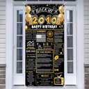 Back In 2010 Gold and Black 16th Birthday Decorations Happy 16th Birthday Banner Backdrop Vintage Birthday 16 Years Ago Theme Decor 16th Gifts for Boy and Girl 16th Birthday Party Supplies