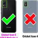 Argyle Wallet Case for Cricket Icon 5 SL112C/AT&T Motivate 4 SL112A with Wrist Strap Shoulder Strap, 9+ Card Slots Zipper Purse Stand Checkered Phone Cover for Icon5/ATT Motivate4 Green