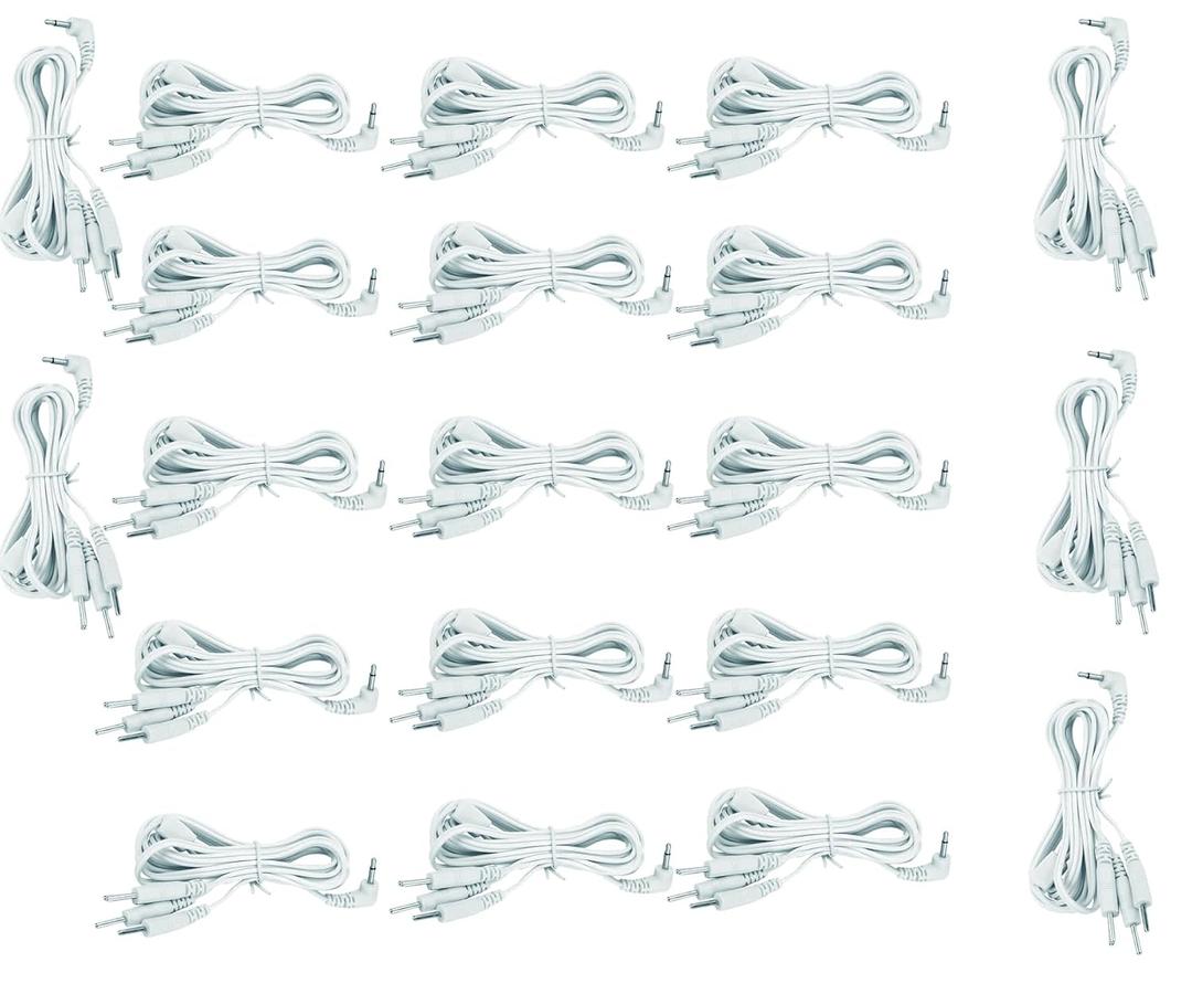 2mm Electrode Wires Cable for TENS Machine Connector Lead Wires,Unit Lead Wires for TENS Electrodes-Pin Electrode Wires-1 to 2,20PCS/Bag (20)