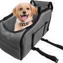 Dog Car Seat for Small Medium Dogs to 0-13lbs, Portable Memory Foam Console Dog Armrest Booster Seat with Safety Belt, Detachable Soft Cushion, Pet Car Seat Travel Bed