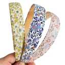 2 x Chunx 6pcs 25mm Floral Headbands for Girls Women Plain Hairbands Non Slip Hard Hair Hoops Headwear for Hair