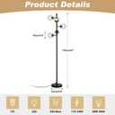 KCO Lighting 5 Light Globe Floor Lamp Black Tall Floor Lamp Mid Century Modern Floor Light Contemporary Standing Lamps for Living Room Bedrooms Office
