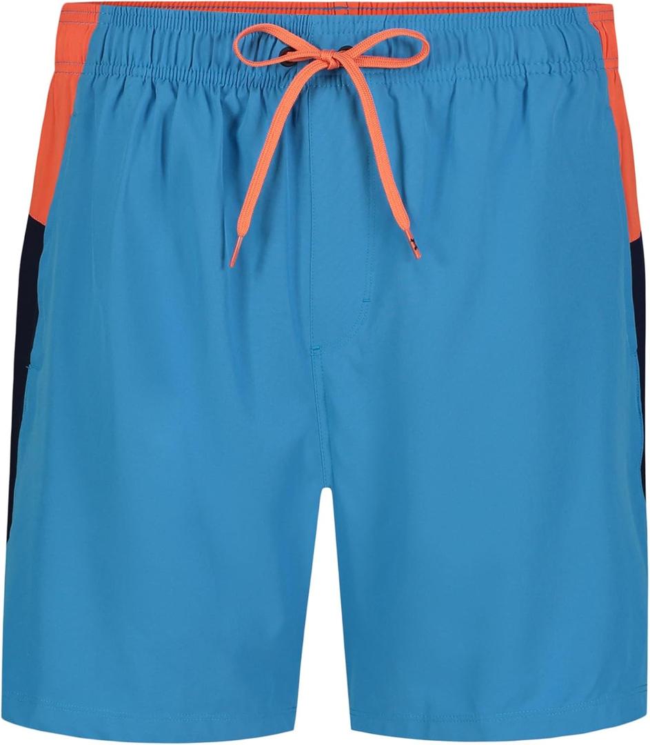 Under Armour Men's Comfort Swim Trunks, Shorts with Drawstring Closure & Full Elastic Waistband (Medium, Color Block Ether Blue)