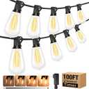 litogo 100 FT LED String Lights for Outside, Waterproof Outdoor Patio Lights with Dimmable Edison Bulbs, Warm White Hanging Light with Timer for Backyard Yard Gazebo Party Tent Garden Tree