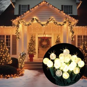 Baquler 20 ft Christmas Slow Twinkling String Light 60 LED Firefly Flash Twinkle Lights Waterproof Warm White Light for Xmas Tree Indoor Bedroom Outdoor Christmas Garland Window Decorations