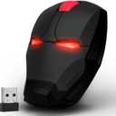 Mikayoo Ergonomic Wireless Mouse, Cool Mice 2.4G Portable Mobile Computer Mouse with USB Nano Receiver for Notebook, PC, Laptop, Computer, MacBook, Responds up to 50 ft (Black)