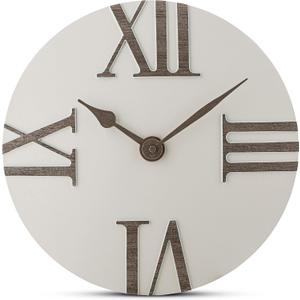 Bernhard Products Wall Clock Silent Non-Ticking 12 Inch Modern White and Grey Unique Convex, Quality Quartz Battery Operated Roman Numeral for Home Living/Dining Room, Office Kitchen Bedroom Clocks
