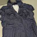 SOLY HUX Women's Polka Dots Button Down Shirt Short Sleeve Collar Fitted Blouse Y2k Cute Going Out Tops Dark Blue Large