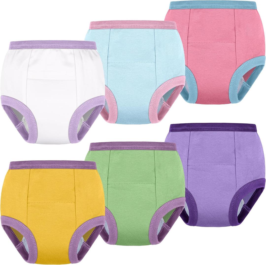 BIG ELEPHANT Potty Training Underwear, 100% Cotton Absorbent Unisex Toddler Pee Pants for Boys Girls