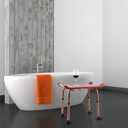 Teak Shower Bench with Handles, Shower Chair for Inside Shower, Height Adjustable Stool, Attached Shower Head Holder Skid pad, Supports Up to 300 Lbs Both Indoor and Outdoor use